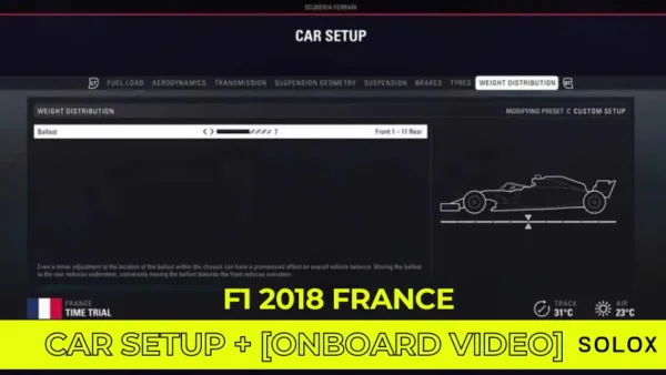F1 2018 France Car Setup + [Onboard Video]