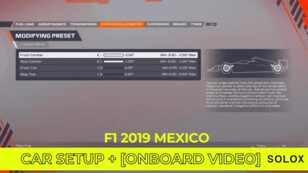F1 2019 Mexico Car Setup + [Onboard Video]