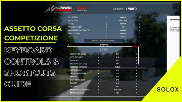 Assetto Corsa Competizione Keyboard Controls & Shortcuts Guide