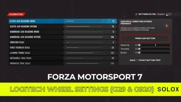 Forza Motorsport 7 Logitech Wheel Settings (G29 & G920)