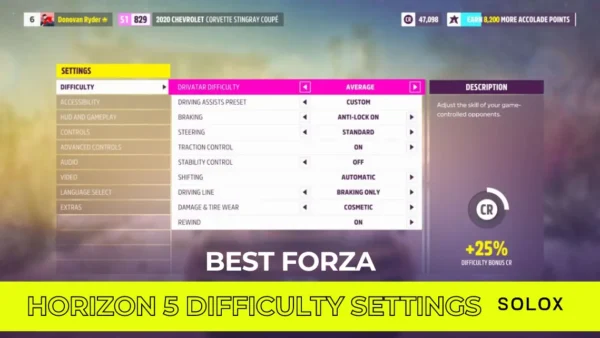 Best Forza Horizon 5 Difficulty Settings