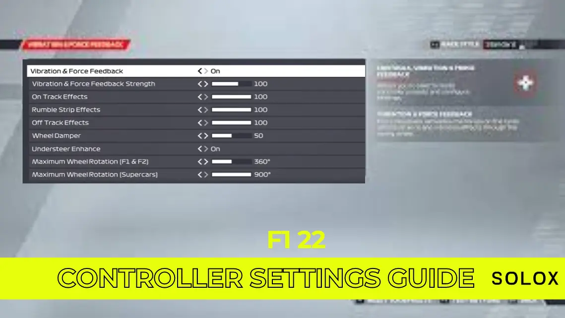F1 22 Controller Settings Guide